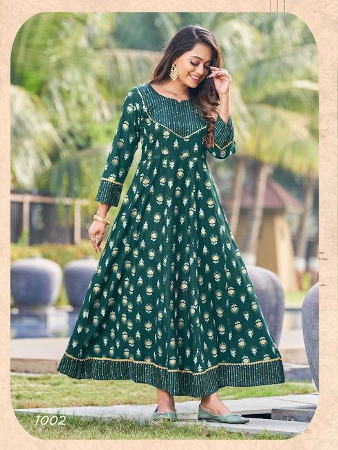 Ankita By Rangjyot Rayon Printed Anarkali Kurtis Wholesale Price In Surat